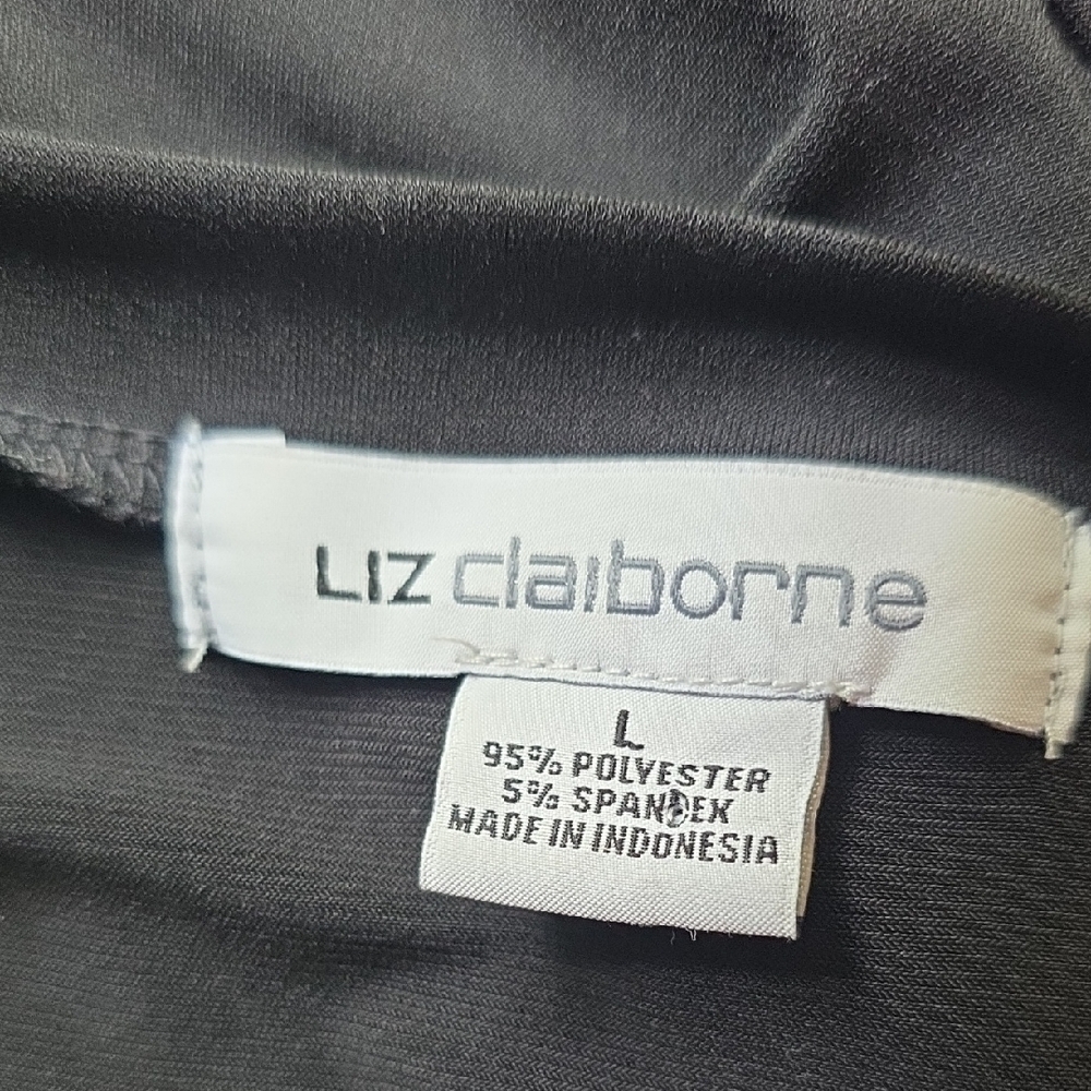 Liz Claiborne Black Blouse Size Large - Picture 7 of 7